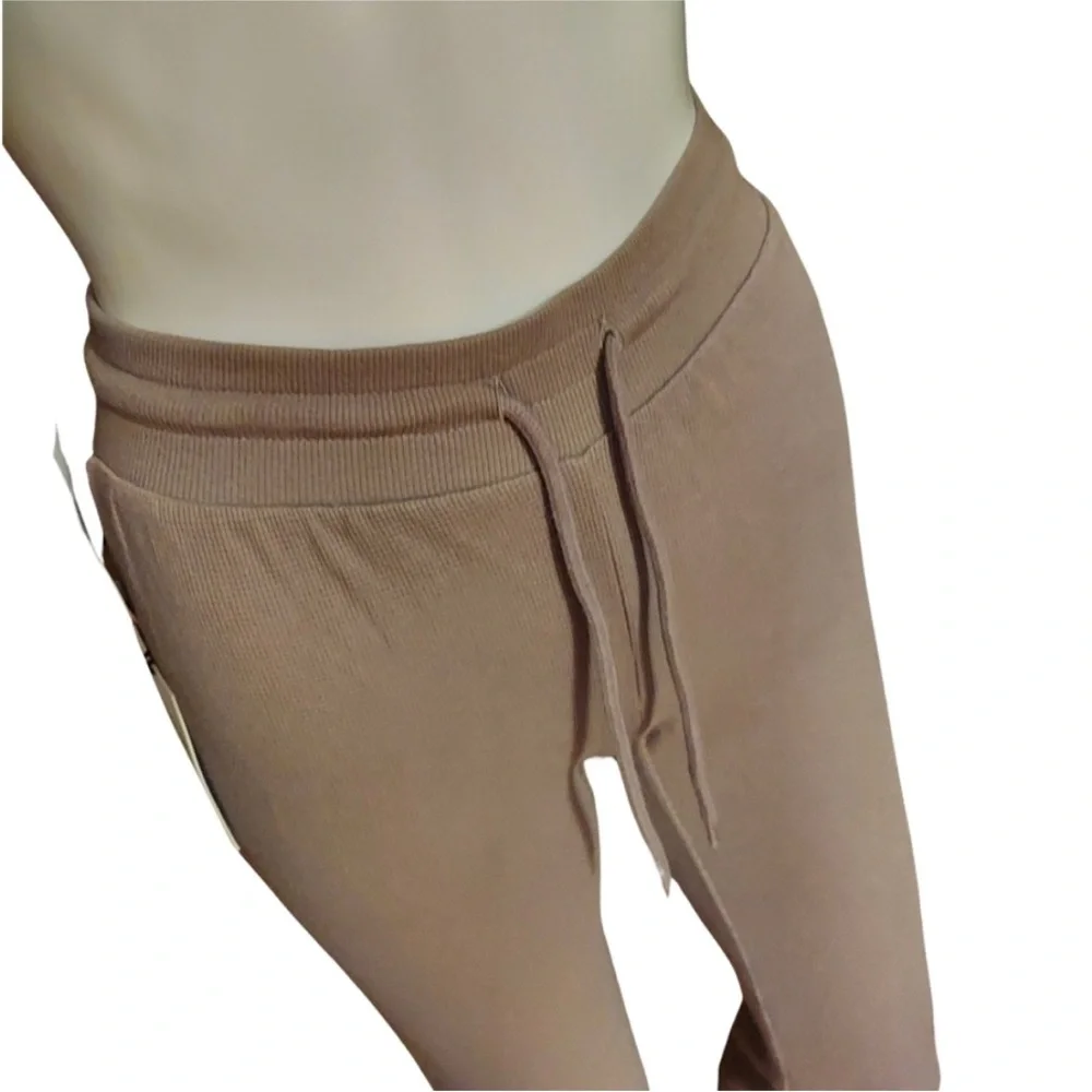 Aritzia Sunday Best Taupe Baby Waffle Flare Lounge Pants, new without tags - Picture 5 of 7